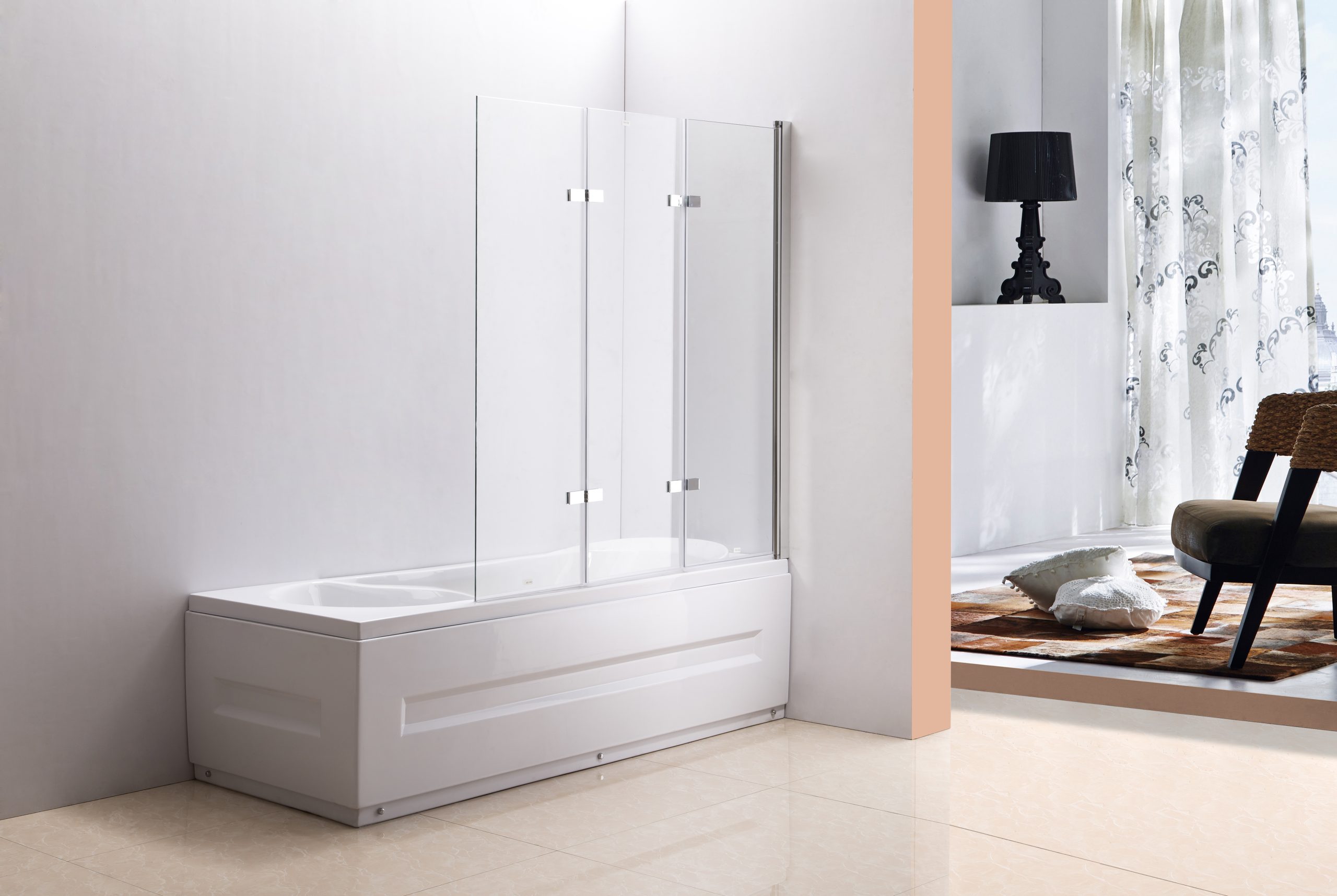 Bifold Double Door Bath Screen - 1200mm - Bella Vista